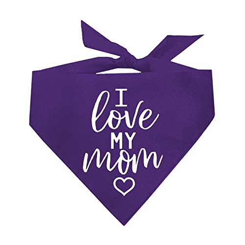 I Love My Mom Hundehalstuch, Muttertag, 177 Violett, Einheitsgröße von Tees & Tails