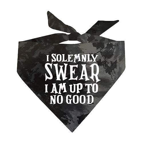 I Solemnly Swear I Am Up to No Good Dog Bandana (Black Scrunch, OS 1101) von Tees & Tails