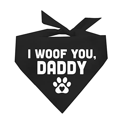 I Woof You Hundehalstuch, mit Herz, Pfote, Vatertag, verschiedene Farben von Tees & Tails