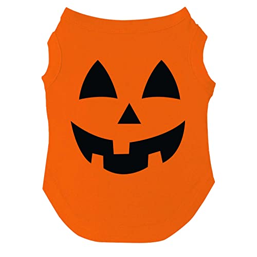 Jack-O-Lantern Halloween Hunde-T-Shirt, Größen für Welpen, Spielzeug und große Rassen (Orange, 4X-Large 141) von Tees & Tails