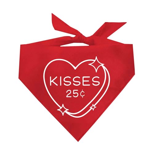 Kiss 25 Cents Hundehalstuch, Herzmotiv, Rot, OS 1186 von Tees & Tails