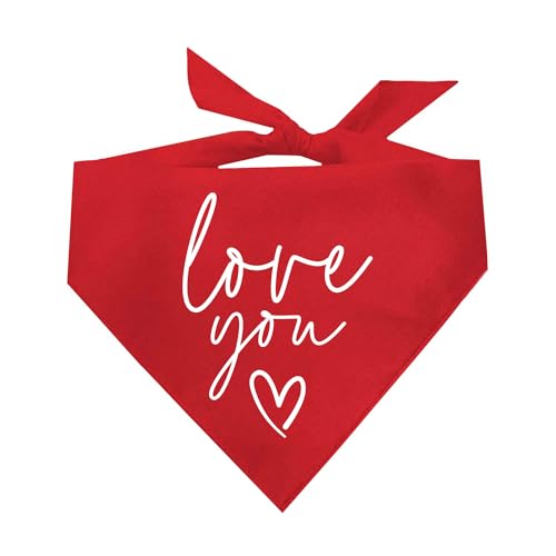 Love You Valentinstag Hundehalstuch, Rot von Tees & Tails