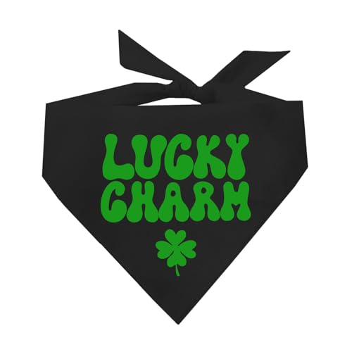 Lucky Charm St. Patrick's Day Hundehalstuch, Schwarz, OS 1206 von Tees & Tails