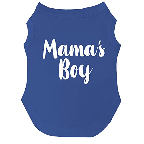 Mama's Boy Muttertags-Hunde-T-Shirt, Größen für Welpen, Spielzeug und große Rassen (Königsblau, Größe S 6) von Tees & Tails