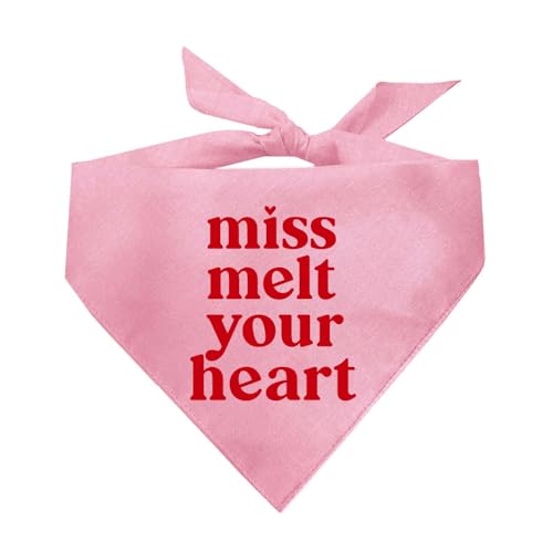 Miss Melt Your Heart Valentinstag Hundehalstuch, Babyrosa, OS 1199 von Tees & Tails