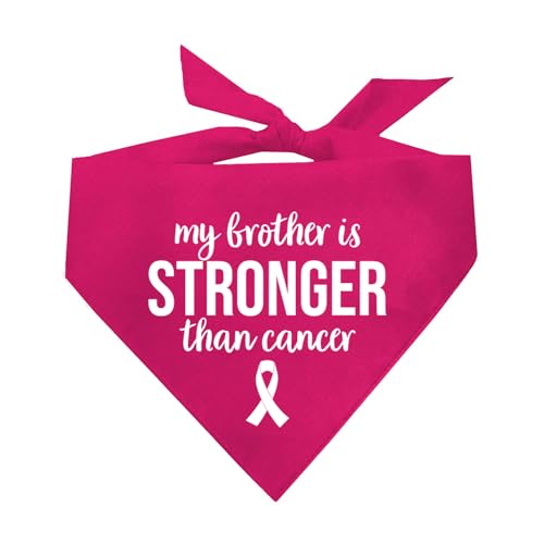 My Brother is Stronger Than Cancer Hundehalstuch, Hot Pink, OS 1042 von Tees & Tails