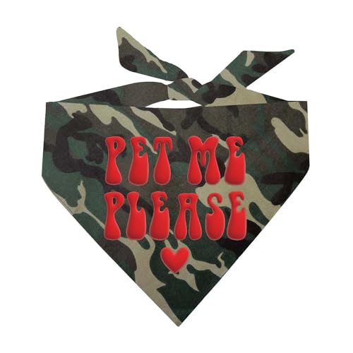 Pet Me Please Hundehalstuch mit Puff-Motiv, bedruckt, Camo, OS Puff3 von Tees & Tails