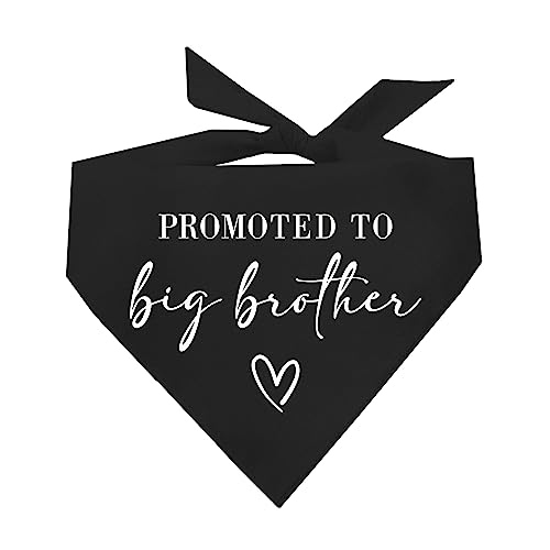 Promoted to Big Brother Baby Ankündigung Hundehalstuch, Schwarz, OS 637 von Tees & Tails