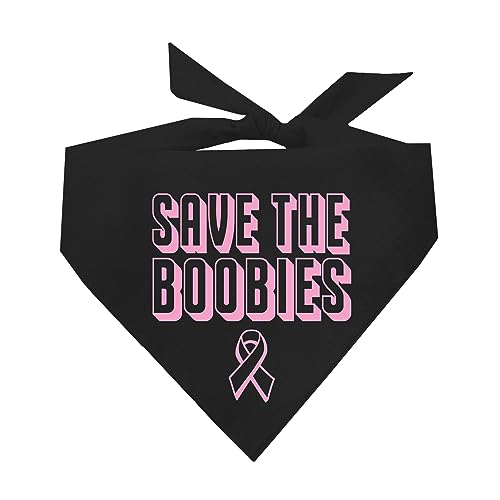 Save The Boobies Brustkrebs-Bewusstseins-Bandana, Schwarz, OS 1100 von Tees & Tails