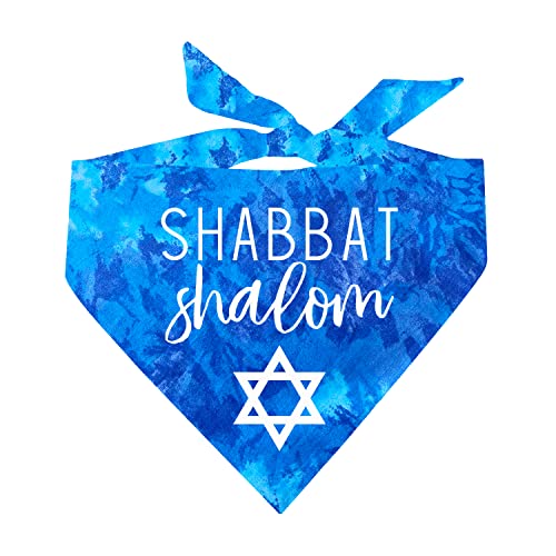 Shabbat Shalom Hundehalstuch (75 Royal Scrunch, Einheitsgröße) von Tees & Tails