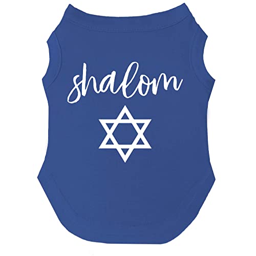 Shalom Hunde-T-Shirt, Größen für Welpen, Spielzeug und große Rassen (Königsblau, 4X-Large 299) von Tees & Tails