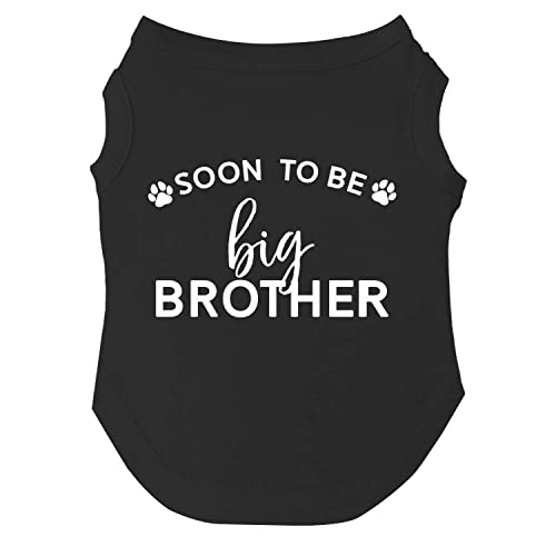 Soon to Be Big Brother Hunde-T-Shirt, Größen für Welpen, Spielzeug und große Rassen (Schwarz, 4X-Large 52) von Tees & Tails