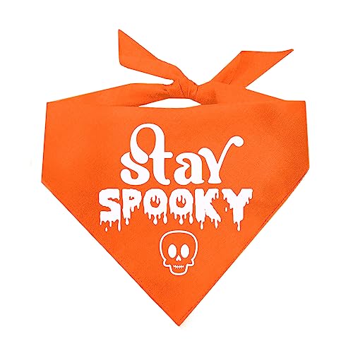 Stay Spooky Halloween Hundehalstuch, Orange, OS 1098 von Tees & Tails