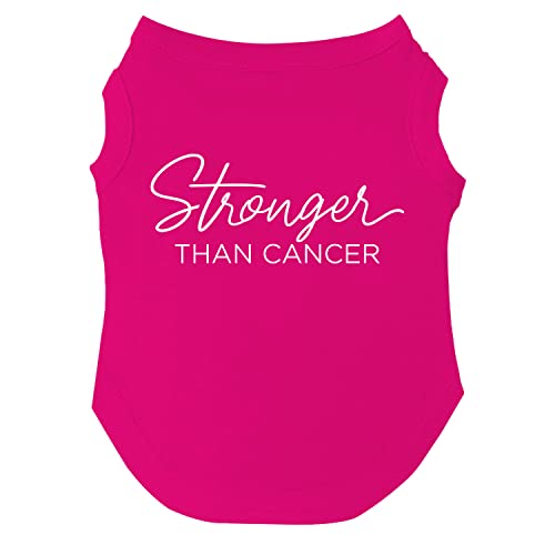 Stronger Than Cancer Hunde-T-Shirt, Größen für Welpen, Spielzeug und große Rassen (Hot Pink, XL 1020) von Tees & Tails