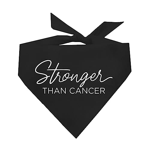 Stronger Than Cancer Hundehalstuch, Schwarz, OS 1020 von Tees & Tails