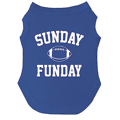 Sunday Funday Fußball-Hunde-T-Shirt, Größen für Welpen, Spielzeug und große Rassen (Königsblau, Größe S 9) von Tees & Tails