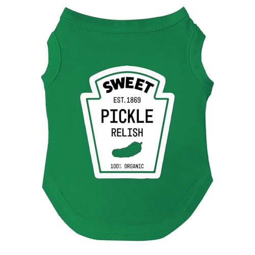 Sweet Pickle Relish Bottle Halloween-Kostüm, Hunde-T-Shirt, Größen für Welpen, Spielzeug und große Rassen, Grün, Größe 3XL (1157) von Tees & Tails