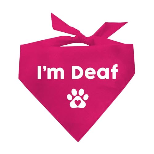 Tees & Tails Hundehalstuch, Motiv: I'm Deaf Dreieck, verschiedene Farben von Tees & Tails