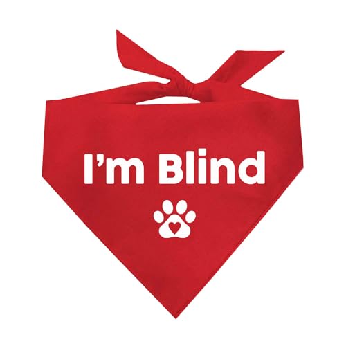 Tees & Tails Hundehalstuch, dreieckig, Aufschrift "I'm Blind", verschiedene Farben von Tees & Tails