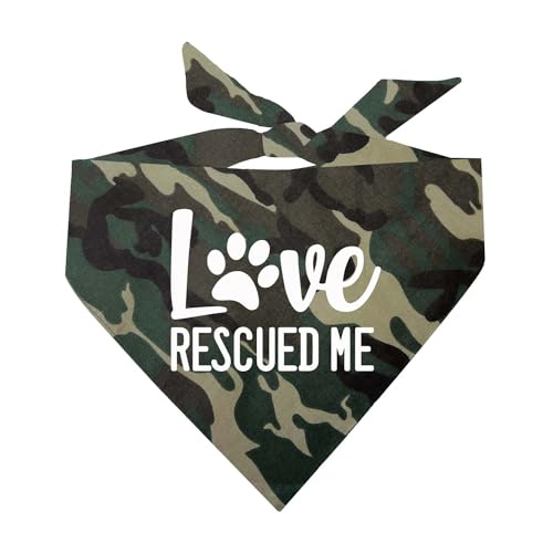 Tees & Tails Love Rescued Me Adoption Hundehalstuch, dreieckig, verschiedene Farben von Tees & Tails