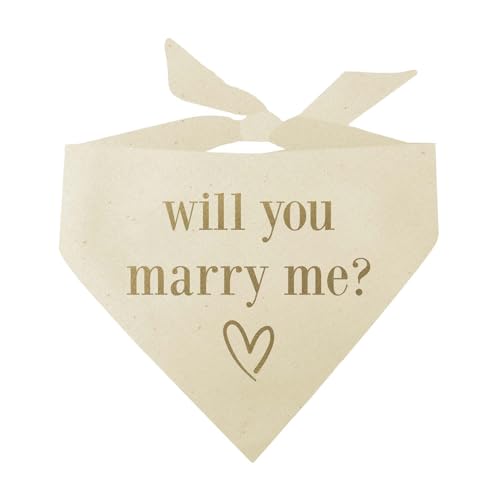 Will You Marry Me? Hundehalstuch, Hochzeitsantrag, goldfarben von Tees & Tails