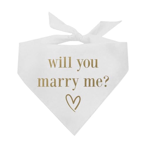 Will You Marry Me Hundehalstuch, Weiß, OS 614 von Tees & Tails