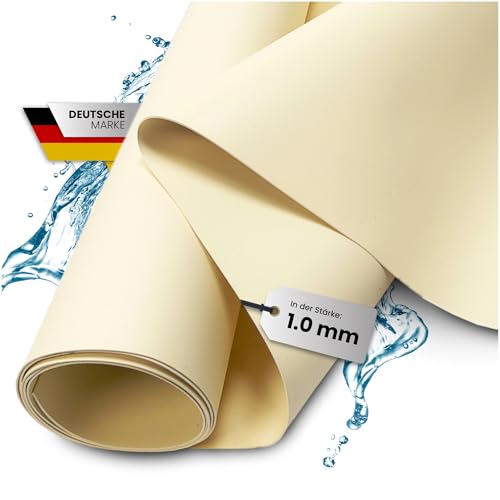 TeichVision - Premium PVC Teichfolie beige-Sandfarben - Stärke 1 mm - 10 m x 1 m/PVC Folie beige geeignet für Teiche, Biotope, Naturschwimmbäder von TeichVision