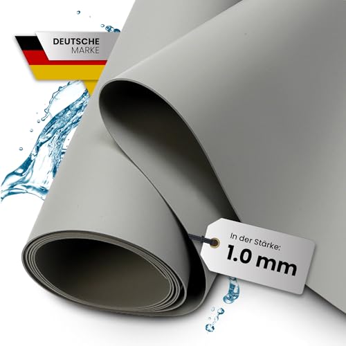TeichVision - Premium PVC Teichfolie hellgrau - Stärke 1 mm - 10 m x 25 m/PVC Folie grau geeignet für Teiche, Biotope, Naturschwimmbäder von TeichVision