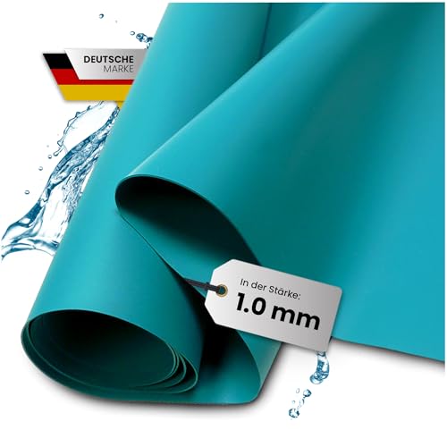 TeichVision - Premium PVC Teichfolie türkisblau - Stärke 1 mm - 10 m x 1 m/PVC Folie türkisblau geeignet für Teiche, Biotope, Naturschwimmbäder von TeichVision