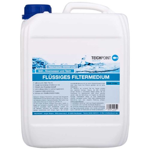 Teichpoint flüssiges Filtermedium 5 Liter, für Süß- und Meerwasseraquarien sowie Gartenteiche von Teichpoint