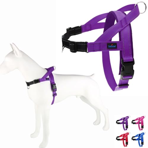 TekiWoof Easy Walk Hundegeschirr mit Griff, reflektierend, schnelle Passform, leicht, verstellbar, mit Netzstoff, gepolstert, ideal für kleine, mittelgroße und große Hunde, zweifarbig, von TekiWoof