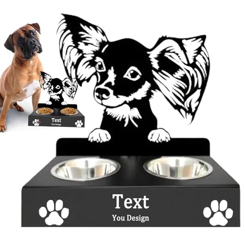 Futternapf für Hunde, Abnehmbarer Edelstahl-Futternapfhalter, lustige tragbare Hundenäpfe Kreative Pet Feeder Bowl zum Füttern von Hunden, Welpen von Teksome