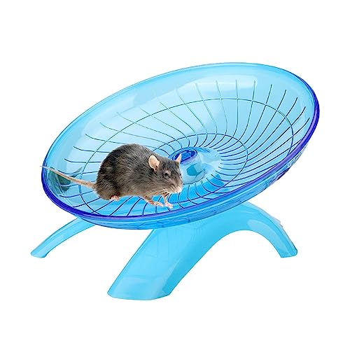 Leises Hamsterrad - 7-Zoll-Hamster-Übungsrad mit Fliegender Untertasse,Superleise Laufräder aus 7-Zoll-Acryl für Rennmäuse, Kleintierspielzeug, Hamsterzubehör und Geschenke Teksome von Teksome