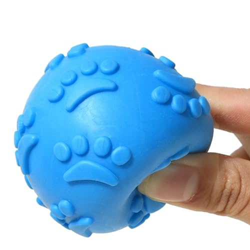 Quietschender Hundespielzeugball, quietschender Latex-Kauball für Hunde, interaktives Zahnen, Kauspielzeug für Welpen zum Zahnen von Teksome
