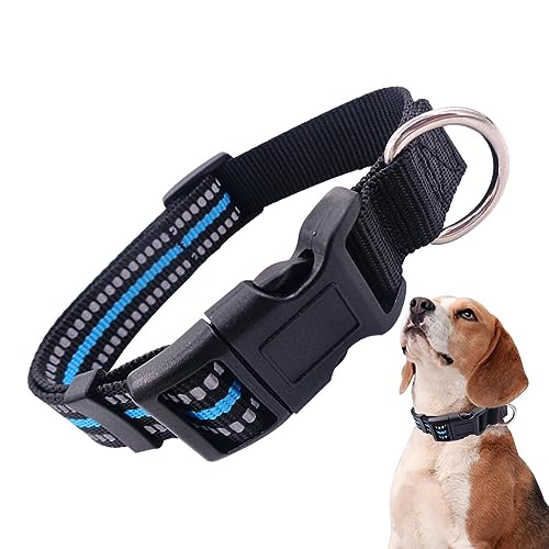 Reflektierendes Hundehalsband - Atmungsaktive große Hundehalsbänder - Hunde-Komforthalsband, reflektierendes Hundemarken-Halsband, Katzenhalsband, leuchtende Halsbänder, verstellbar für Teksome von Teksome