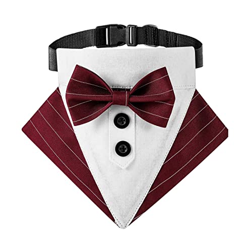 für Hunde, Haustier Hochzeit Bandana Formal, Hochzeit Hund Bandana Halsband, Hundehalsband mit Fliege für kleine, mittelgroße und große Haustier Hund Kostü Teksome von Teksome