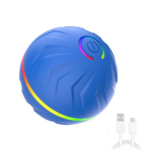 Teksome Aktiver Rollball für Hunde, interaktiver Hundespielzeugball - Automatischer interaktiver Spielzeug-Haustierspielzeugball | USB-wiederaufladbarer Ballwerfer für Hunde, Spielzeug zur von Teksome