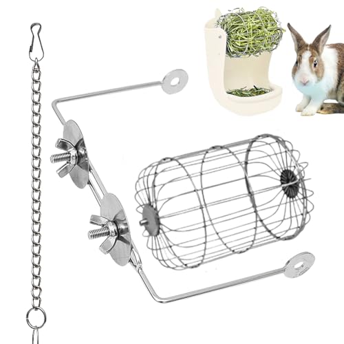 Teksome Bunny Heuhalter,Edelstahl Heuraufe Für Kleintiere - Grasfutterspender Mit Halterung Für Kleintiere Wie Chinchilla Und Nagerkäfig Teksome Bunny Heuhalter,Edelstahl Heuraufe Für Kleintiere - Grasfutterspender Mit Halterung Für Kleintiere Wie Chinchilla Und Nagerkäfig von Teksome