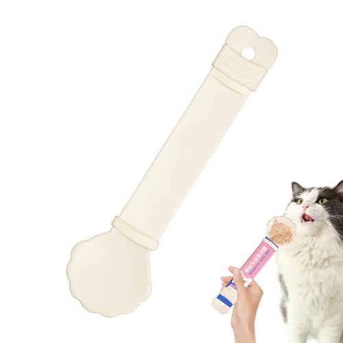 Teksome Cat Strip Quetschlöffel, Cat Strip Feeder - Leckerli-Squeeze-Löffel für Katzen,Füttern von Tierfutterlöffel, multifunktionaler Haustierlöffel, Katzenfutterspender für leckbare nasse von Teksome