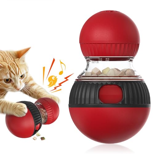 Teksome Cat Treat -Spender Spielzeug, Katzenbehandlungspenser,Interaktiver PET -Feeder | Klingen Sie langsamer Lebensmittel -Spender Ball für Innenkatzen und Langeweile Erleichterung von Teksome