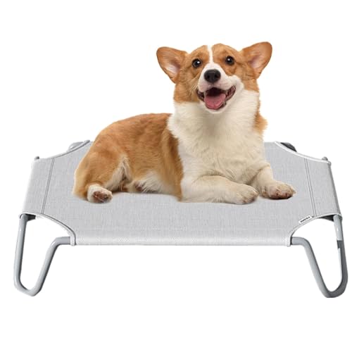Teksome Hängematte für Hunde, erhöhtes Haustier-Hängemattenbett, atmungsaktiv, mit Metallrahmen, kühlendes Bett für bequemes Schlafen von Teksome