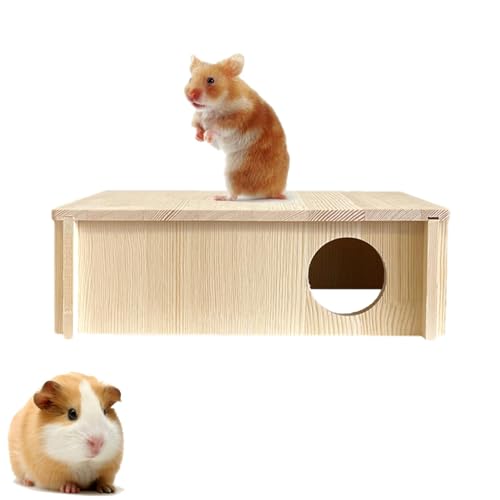 Teksome Hamster, rechteckig, 2 Zimmer, große kleine Tiere, Haustiere, Tunnel, Erkundungsspielzeug, kleine Haustiere, Waldhaus für Zwerghamster, syrische Hamster, Rennmäuse, Igel, Mäuse von Teksome