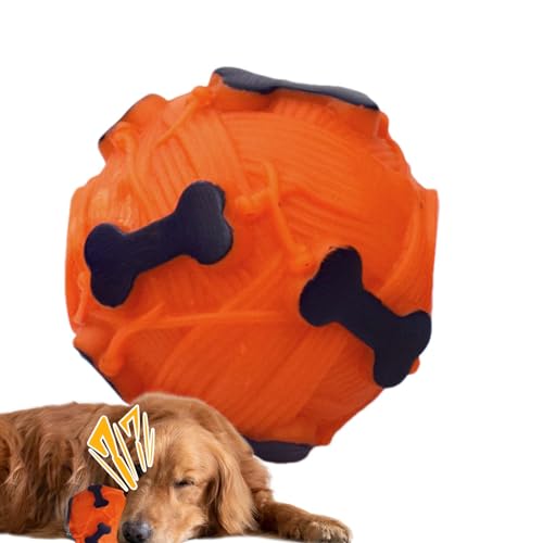 Teksome Interaktives Hundespielzeug Leckerli-Ball Quietschendes Hundespielzeug, Hundetraining Quietschender Ball Spielzeug, Puzzle Slow Feeder, Hundefutter Leckerli Spielzeug für Kleine Mittlere von Teksome