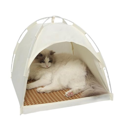 Teksome Katzen-Outdoor-Zelt, Mehrzweck-Katzenhaus für den Außenbereich, abnehmbares, atmungsaktives Haustierhaus, Sommer-Katzenhaus für Welpen, Kaninchen, Kätzchen, Kleintiere von Teksome