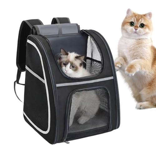 Teksome Katzenbeutelträger, Hunde Reisetasche - Atmungsaktives Welpen -Rucksack weicher Katzenträger - Reflektierender Strip Hunde Reise Beutel Storage Daypack für Welpenkätzchenspielzeug Snacks von Teksome