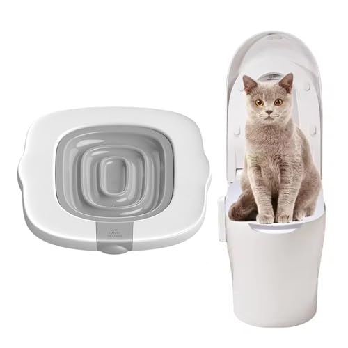 Teksome Katzentoilettentrainer-Kit, universelles Katzentoiletten-Trainingssystem, wiederverwendbares Kätzchen-Töpfchen-Zugsystem, rutschfeste Toilette, Katzentoiletten-Trainer für alle Katzen Kätzchen von Teksome