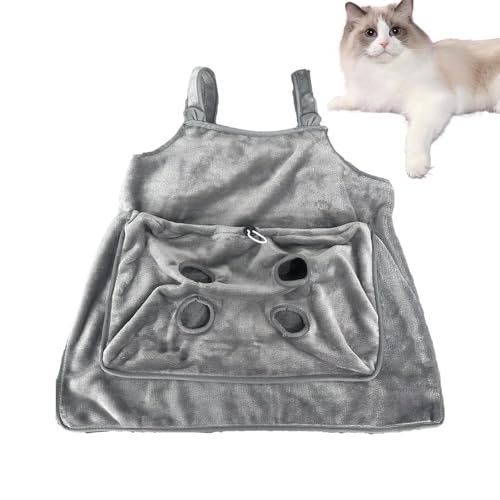 Teksome Katzentrage-Schürze, Katzentrage-Schürzentasche,Korallenvlies-Kätzchen-Tragetasche | Coral Fleece Cat Sling Carrier Brustschürze, verstellbare Taschengröße für mittelgroße Hunde von Teksome