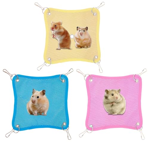 Teksome Kleintier Hängematte, 3-Fach Mesh Belüftete Hängematte für Eichhörnchen, Abnehmbar Schnelltrocknend Schlafkissen Für Kleintiere Eichhörnchen Hamster Frettchen Teksome Kleintier Hängematte, 3-Fach Mesh Belüftete Hängematte für Eichhörnchen, Abnehmbar Schnelltrocknend Schlafkissen Für Kleintiere Eichhörnchen Hamster Frettchen von Teksome