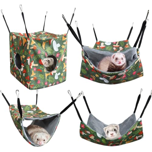 Teksome Kleintier-Hängematte, atmungsaktive Tunnelhängematte für Eichhörnchen, Haustierkäfig-Zubehör, rutschfestes Kleintier-Schlafbett für Hamster, Eichhörnchen, Chinchillas Teksome Kleintier-Hängematte, atmungsaktive Tunnelhängematte für Eichhörnchen, Haustierkäfig-Zubehör, rutschfestes Kleintier-Schlafbett für Hamster, Eichhörnchen, Chinchillas von Teksome