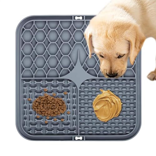 Teksome Leckmatte für Hunde | Silikon Hund Slow Feeder | Haustier Fütterungsmatte zum Verlangsamen der Fütterung, rutschfeste Haustiere Leckpad für kleine, mittelgroße Hunde, Welpen, Kätzchen und von Teksome